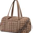 Quilted Travel Duffle Bag for Women Weekender Bag Large Puffer Overnight Bags Soft Puffy Duffel Bag Carry on Gym Bag Lightweight Personal Item Travel Bag for Trips Business Sport Airplane (Khaki)