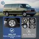 16 Inch Wheel Skins for 2003-2014 Chevy Express GMC Savana G1500 G2500 G3500 H1500 & 2015-2026 2500 3500, Fits 8-Lug 5-Vent Steel Wheels, GM OEM #9595400, #9595396, #9595398, Black 4-Pack