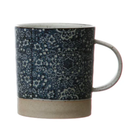 Hand-Stamped Stoneware Mug, 4x4,5 inch 