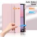 KENKE for iPad Pro 11 Inch Case 4th/3rd/2nd Generation 2022/2021/2020 Magnetic Attachment 2nd Pencil with Right Side Pencil Holder Soft Slim PU Cover Auto Wake/Sleep (Pink)