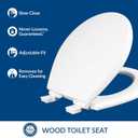 Mayfair Cassel Slow Close Toilet Seat, Easy Clean, Non Slip Premium Wood Seat, Easy Install, Made in USA, Round, White