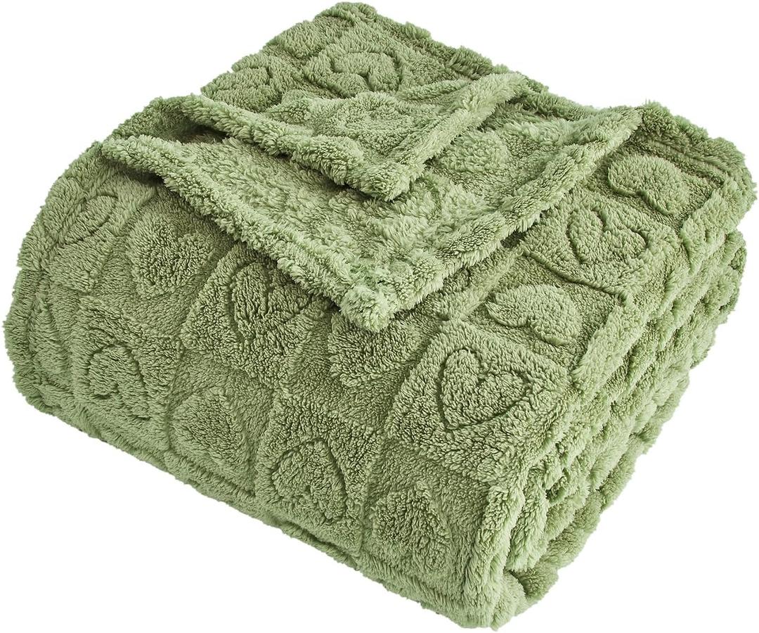 FY FIBER HOUSE Throw Blankets with Heart Checkered,Soft Warm Blankets for Lover Mom Father Gifts,Washable Lightweight Fuzzy Blanket for Couch Sofa Bed Office All Season(Sage Green,50"x60") FY FIBER HOUSE Throw Blankets with Heart Checkered,Soft Warm Blankets for Lover Mom Father Gifts,Washable Lightweight Fuzzy Blanket for Couch Sofa Bed Office All Season(Sage Green,50"x60")