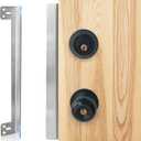 Heavy-Duty Door Latch Guard Plates 12 with 1 Offset Cover, Satin Nickel, Protector Shields for Door Knob/Deadbolt/Mortise/Double Door Lock, Outswing Door Security(2 Pack) (12" - 2 Pack)