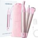 HEBECA Nose Hair Trimmer for Women 3in1 Facial Hair Removal Trimmer - Metal Body, Rechargeable, Waterproof, Portable - Nose, Ear, Eyebrow, Peach-Fuzz, Lips, Chin (Pink)