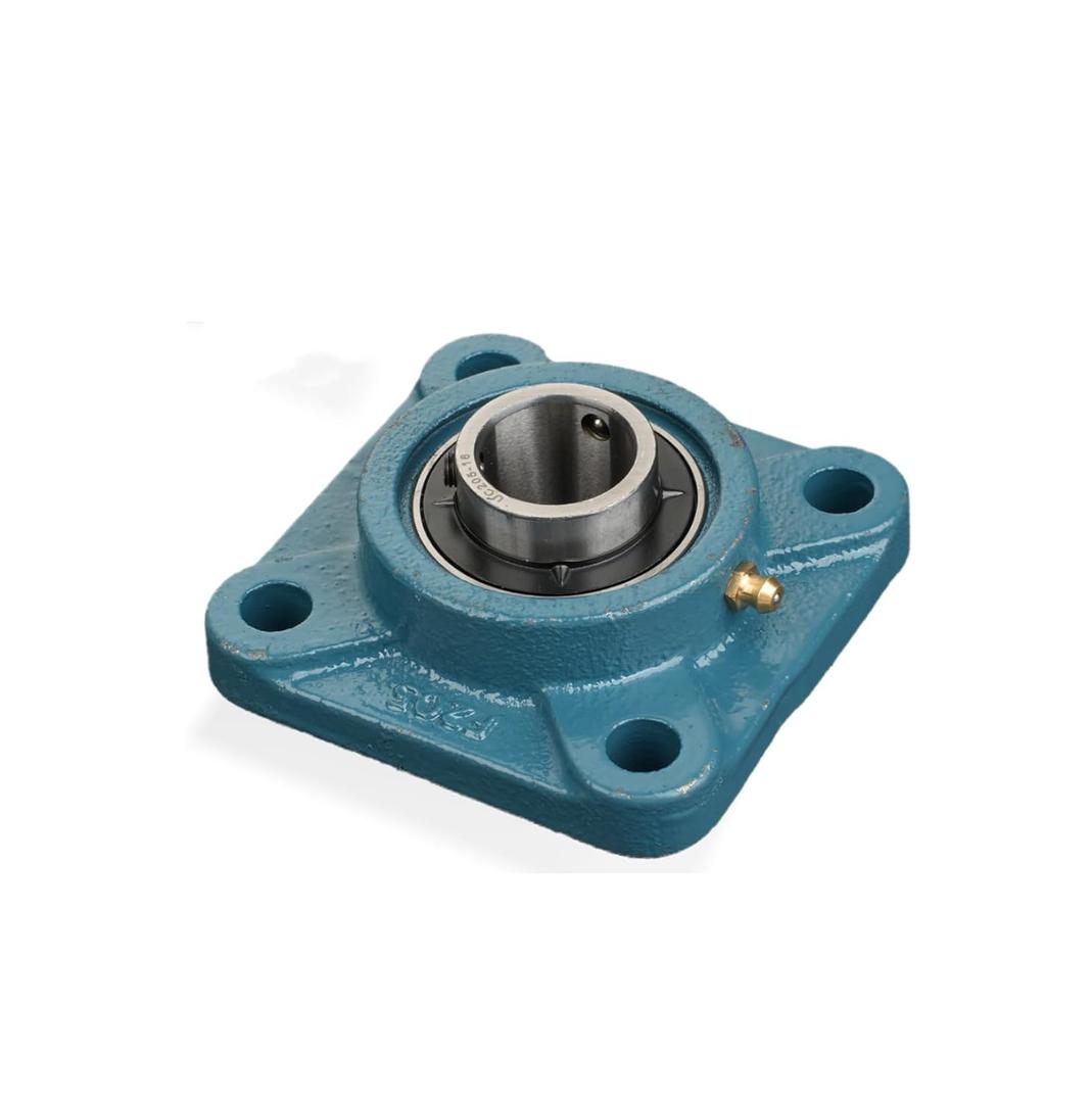 1 Pcs UCF205-16 Pillow Block Flange Bearing, 1 inch Bore, 4 Bolt Flanged Unit, Square Flanged Ball Bearing with Set Screw Locking, Cast Iron Housing, Self-Alignment