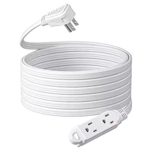 Gauge SPT-3 Indoor Extension Cord with Tri-tap Lighted End Foot Switch Flat Plug White, 1 Pack