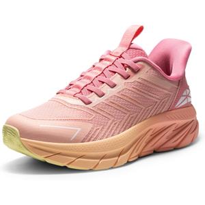 Women's Slip On Walking Shoes Running Comfortable Tennis Breathable Non Slip Athletic Gym Workout Cross Training Fashion Sneakers (7, Pink/Orange)