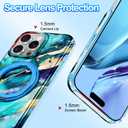 LONTECT for iPhone 16 Pro Max Case with 360° Spin Magnetic Stand [Compatible with Magsafe], Slim Fit Shockproof Full Body Rugged Phone Case Peacock Green