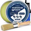 LANBEIDE Furniture Salve with Brush for Leather Wood, Polisher and Conditioner for Leather Couch and Furniture-Repair Salve 4OZ with Brush and Towel