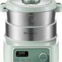 MOKKOM Electric Dough Maker with Proof Dough Function, Microcomputer Timing, 6.34Qt 304 Stainless Steel Bowl, Household Dough Maker Kitchen Flour Kneading Machine, Green