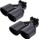 2-Pack Carbon Fiber Dual Exhaust Tips 2.5" Inlet to 3.5" Outlet, Universal Tailpipe 2.5 Inch Exhaust Muffler Tips (Matte)