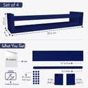 Forbena Wall Book Shelf Organizer for Kids Room Set of 4, Large Floating Book Shelves for Boy Nursery Wall Deocr, 24 Inches Wall Mount Bookshelf for Toddler Child Teen Boys Bedroom (Navy Blue), 23.6 Inch