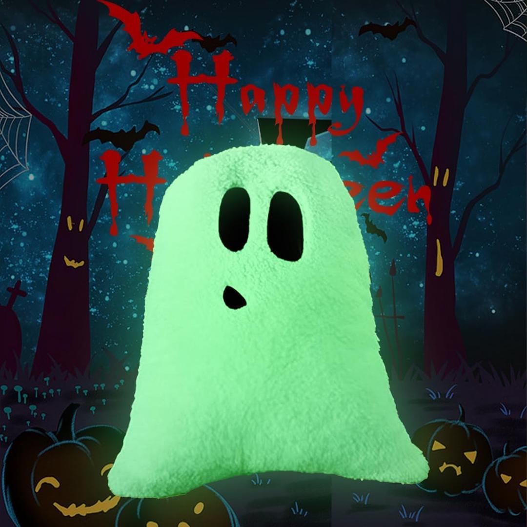 Halloween Pillows, Ghost Pillow, Fall Decorative Pillow Indoors, Halloween Decorative Throw Pillow, Cute Pillow for Home (Luminous)