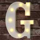 Pooqla LED Marquee Letter Lights Sign, Light Up Alphabet Letter for Home Party Wedding Decoration G (Warm White)