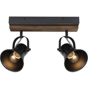 2-Light Track Light Fixtures, Adjustable Ceiling/Wall Mount, Industrial Black Kitchen Track Lighting for Living Room, Dining Room, Hallway, Bathroom