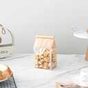 100 Pcs Bread Bags with Tin Tie, Loaf Bags Made Of Brown Cotton Paper, Storage Packing Bag with Clear Window for Bakery, Cafe, Homemade Bread, Mini Size 3.9 Inch