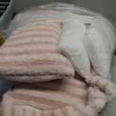 Hollypet Cat Bed Fluffy Plush Mutifuctional Double-Layer Soft Pet Couch Orthopedic Sofa Nest Beds for Small Cats and Dogs, Pink (21x15x8 inch)
