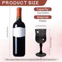 48 Pcs Black Plastic Wine Glasses, Plastic Goblets for Parties, Vintage Wine Glasses Bulk, Reusable Drinking Glass, Drinkware Cups for Wedding Party Reception Event Supplies