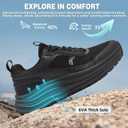 Women's Orthopedic Trail Running Shoes: Comfortable Arch Support Plantar Fasciitis Orthotic Athletic Sneakers, Casual Flat Feet High Arch Tennis Walking Work Hiking Shoes for Foot Heel and Pain Relief (8.5, W1-black)