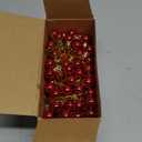 Poen 200 Pieces Mini Christmas Ball Ornaments 0.79 Inch Xmas Tree Balls Colorful Miniature Tree Ornaments Plastic Pendant for Holiday Party Decoration(Bright Red,0.79 Inch)