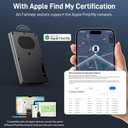 Wallet for Men, Slim Minimalist Wallet Card Holder with Location Tracking, Build in Airtag Chip Compatible with Apple Find My, RFID-Blocking Smart Air Wallet with Money Clip (Black Carbon Fiber)