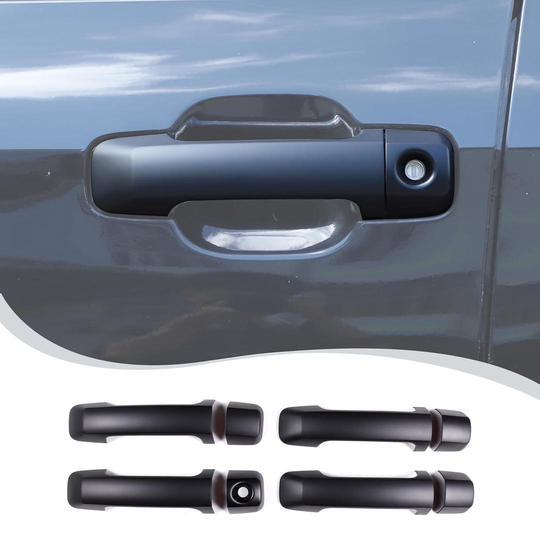 LLKUANG Car Exterior Door Handle Cover Fit for Toyota Tundra 2007-2021 Sequoia 2008-2020,Door Handle Cover Outside Door Handle Protector Shell Accessories (Matte Black)
