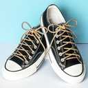 Olukssck 2 Pairs Glitter Metallic Shiny Shoe Laces, Round Sequin Shoelaces Shoestrings for Sneakers Boots