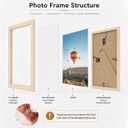 JCJMY 8x12 Picture Frame for Wall Hanging or Tabletop, Wall Mounting Horizontally or Vertically, 8 x 12 Wall Gallery Poster Photo Frame with Shatter Resistant Plexiglass, Natural