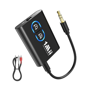 1Mii Bluetooth 5.3 Transmitter Receiver for TV to Wireless Headphones, Dual Link aptX Adaptive/Low Latency/HD Audio, Aux Bluetooth Audio Receiver Adapter for Home Stereo, Airplane, Boat, Gym