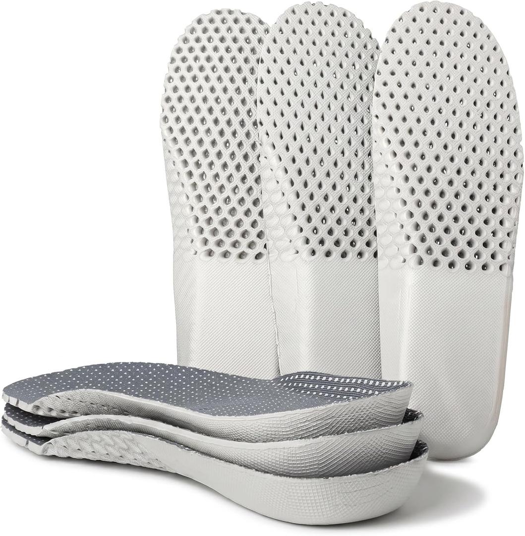 riemot 3 Pairs Water Shoe Insoles for Women, Quick-Dry, Grey US10/ EU41