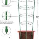 Plant Support Cages for Climbing Plant Upgrade Flower Tomato cage with Stand Stakes and Stable Support Rings, 3 Pack with 12 Clips (36")