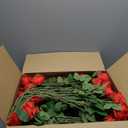 Hotop 120 Pcs Roses Artificial Flowers in Bulk,Long Stem Artificial Flower Bouquet,Silk Real Touch Fake Rose for Wedding Party Table Centerpieces Decor Valentines Gifts(Red)