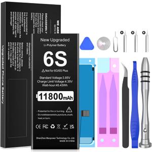 Upgraded Battery for iPhone 6S, (2025 New Version) [11800mAh] Battery Replacement for iPhone 6S A1633,A1688,A1700 with Complete Professional Repair Tool