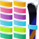 12pcs Ski Straps Adjustable Ski Fasteners Straps for Carrying Durable Hook and Loop EVA Protector Pads Between (Rainbow Colors)