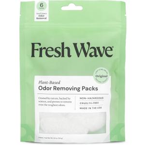 Fresh Wave Odor Eliminating & Deodorizing Packs, Bag of 6 - Safer Odor Relief for Small Spaces, Natural Plant-Based Odor Eliminator, Odor Absorbers for Home