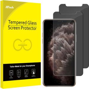JETech Privacy Screen Protector for iPhone 11 Pro, iPhone Xs and iPhone X 5.8-Inch, Anti Spy Tempered Glass Film, 2-Pack