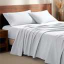Bare Home Flannel Sheet Set 100% Cotton, Velvety Soft Heavyweight - Double Brushed Flannel - Deep Pocket (Full XL, White)