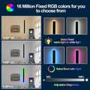 MELUCEE 2 Packs 24in Long Outdoor RGB LED Wall Lights, 5.1in Wide Exterior Wall Light Fixtures Black Dimmable Long Strip Wall Sconce with Remote Control for House Garage Patio Porch, IP65 Waterproof