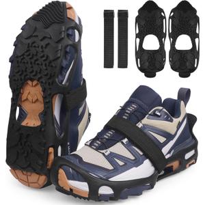 Spikeless Ice Cleats Anti-Slip Snow Traction Crampons Ice Grippers for Shoes and Boots Indoor/Outdoor Slip-On Rubber Tread Overshoes Traction Devices S-M