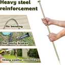 30 Inch Long Rebar Stakes - 9/16 Inch Diameter Heavy Duty Asphalt Anchors, Galvanized Steel Ground Anchor for Speed Bump, Wheel Stop, Tent and More (4 Counts)