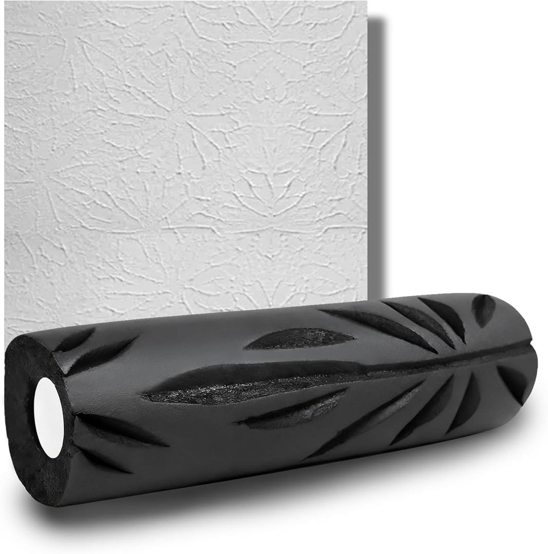 9 Inch Drywall Texture Roller, with Crow's Foot Pattern Design, for Creating Decorative Textures on Walls