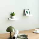 Small White Floating Shelves for Wall Decor, Wall Mounted Wood Shelf for Bedroom, Living Room, Bathroom, Kitchen, Nursery, Display Picture Ledge Shelf with Lip Set of 2-8 Inches, White