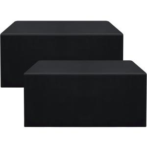 Smiry 2 Packs Fitted Black Tablecloths, 6 Foot Rectangle Polyester Fabric Table Cloths, Washable Table Cover for Trade Show, Craft Show, Parties, Birthday, Wedding, 72 x 30 Inch