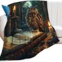 Baegopa Owl Blanket Owls Gifts for Women Girls Book Throw Blanket Cozy Plush Fleece Flannel Lightweight Fuzzy Party Blankets for Bed Decor 50"X40"
