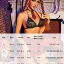 Avidlove Sexy Lingerie Set for Women Plaid Mini Skirt Outfit with Thong Set 4 Piece (Large, Black)