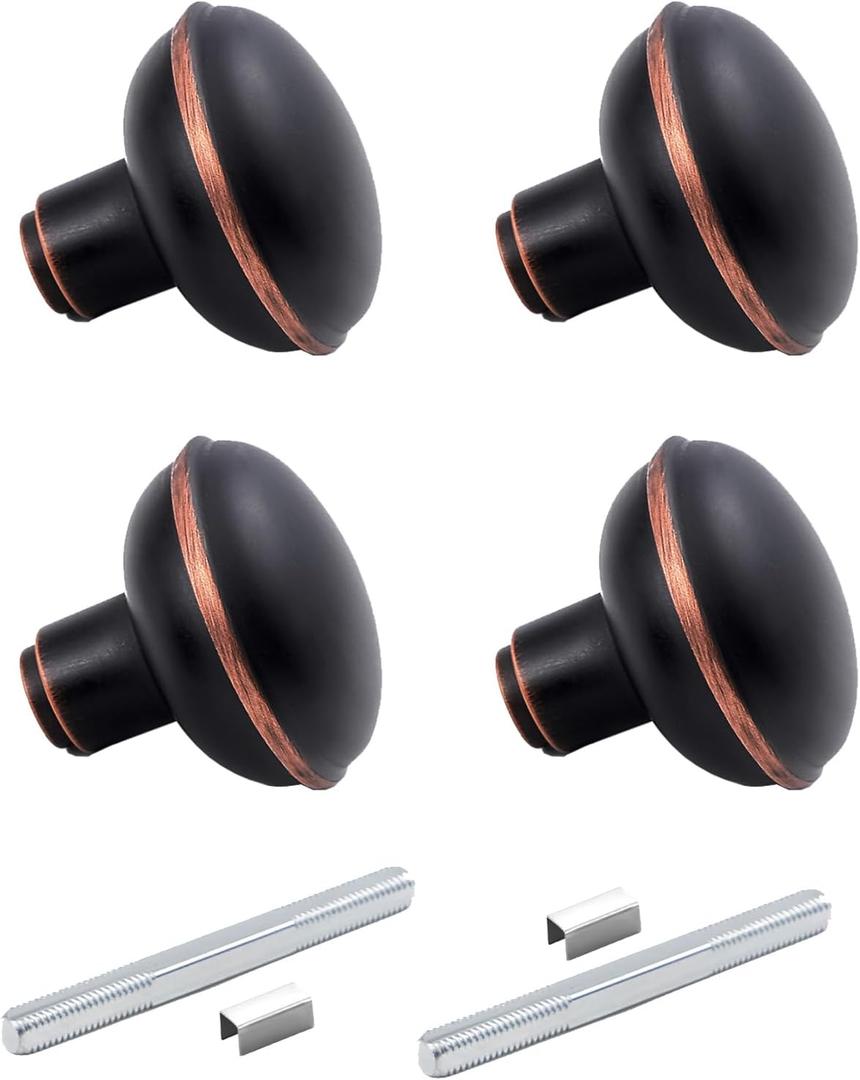 2 Pack Vintage Style Door Knob Set with Spindle, Antique Old Door Knobs Replacement Set for Mortise Lock Interior Doors, Oil Rubbed Bronze