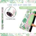 FYSUIMU Chinoiserie Coconut Tree Mahjong Mat with Carrying Bag 31.5" x 31.5" Pink Green Pavilion Floral Table Mat Noise Reduction Non-Slip Game Table Cover for Spring Summer Card Board Tile Games