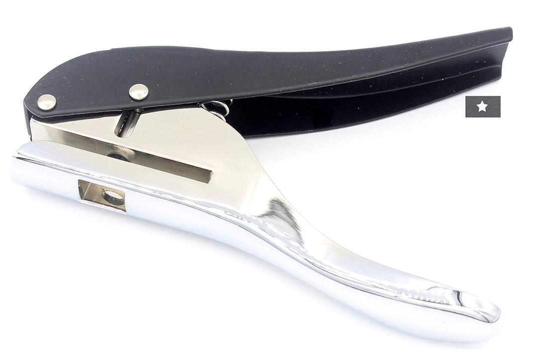 Hand-held 1/4 inch 6mm Star Shape Metal Silver Heavy Duty Single Hole Punch for ID Cards PVC Cards Badge Photos