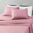 Amazon Basics Lightweight Microfiber 4-Piece Bed Sheet Set, Rose, Solid, Full