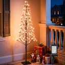 Lomotech Christmas Tree Lights - 216 Leds 5Ft Artificial Christmas Tree with Timer, Includes 27 Leds Twinkle Lights for Holiday, Wedding, Party, Christmas Decorations (Warm White)
